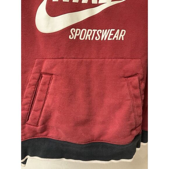 Nike Womens Pullover Sweatshirt‎ Size Small Red/Burgundy Colorblock Retro Style - Picture 3 of 7